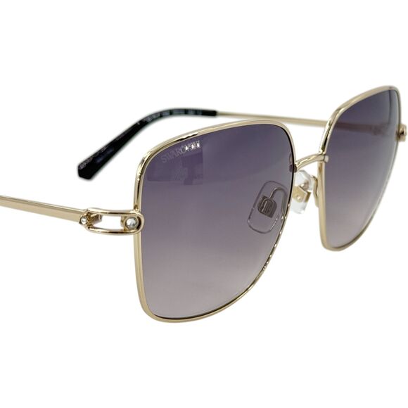 Swarovski SK0313 Womens Metal Sunglass 32B Gold 59-16 Gray Gradient - Picture 5 of 5
